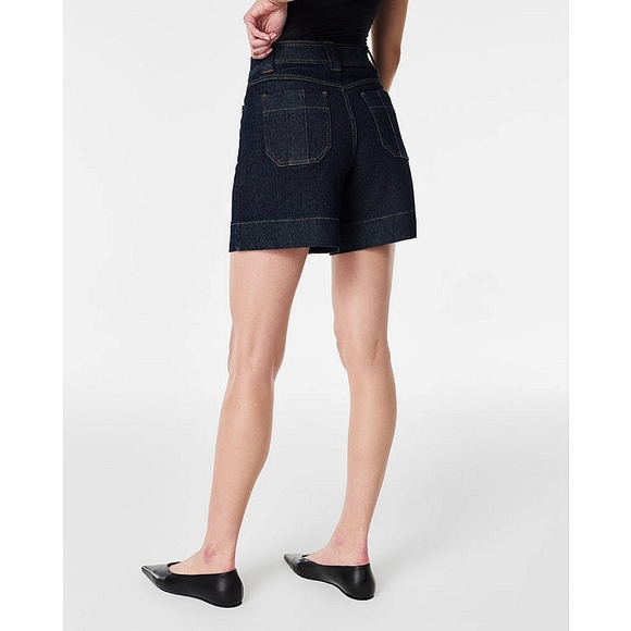 New Spanx Denim Trouser Short 6" Raw Indigo Size Small - Picture 8 of 16